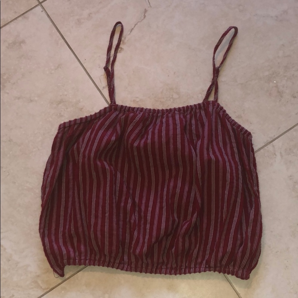 Red cropped top American Eagle